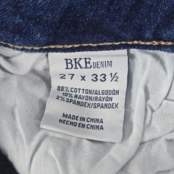 BKE Stella Low Rise Flare Distressed Jeans Dark Wash 27x33.5 Slim Fit - Picture 8 of 9